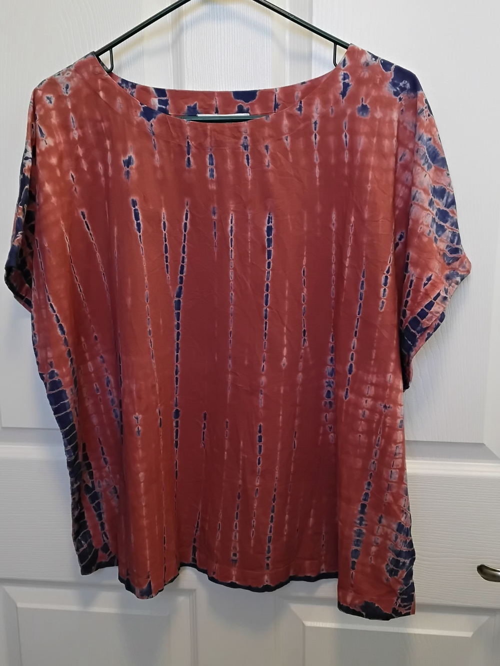 Pure jill 100% Cotton Relaxed Tie-Dye Short Sleeve Tunic
